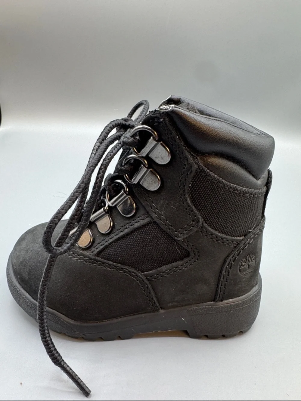 Timberland Kids Black Lace-Up Outdoor Boot, size 5